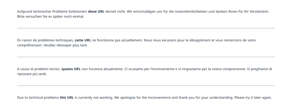 Fehlermeldung Swissdamed