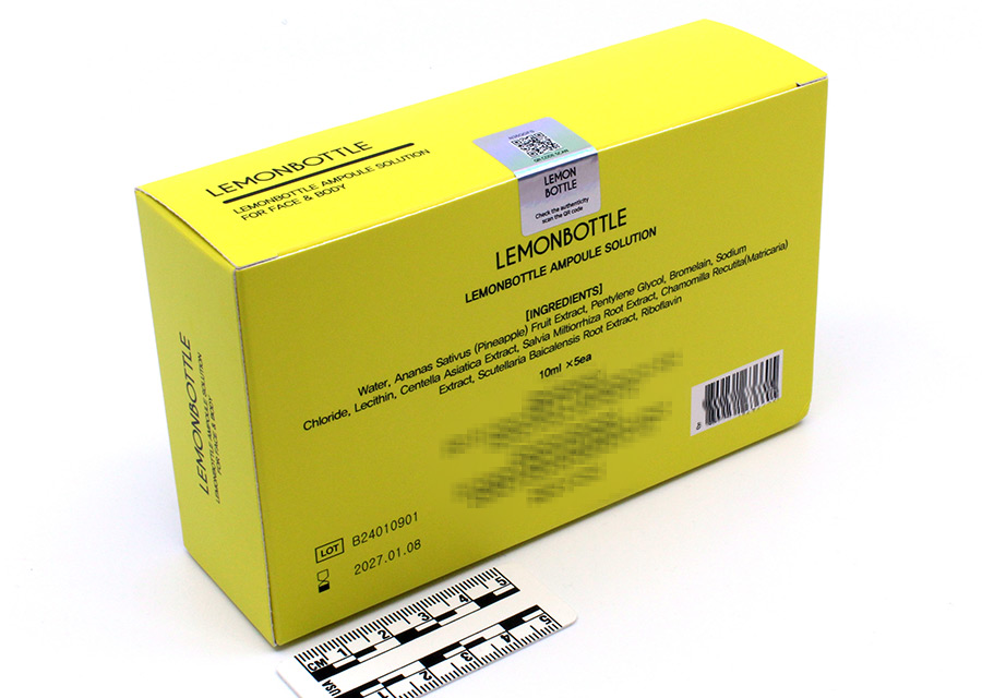 «Lemon Bottle» Lipolyse-Lösung, im Swissmedic-Labor analysiertes Produktmuster