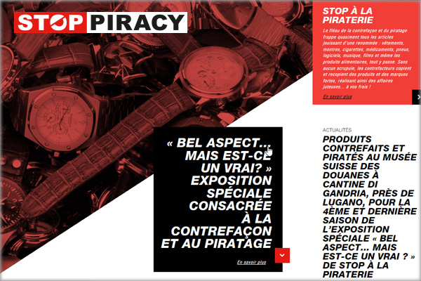 www.stop-piracy.ch – Plate-forme suisse de lutte contre la contrefaçon et la piraterie