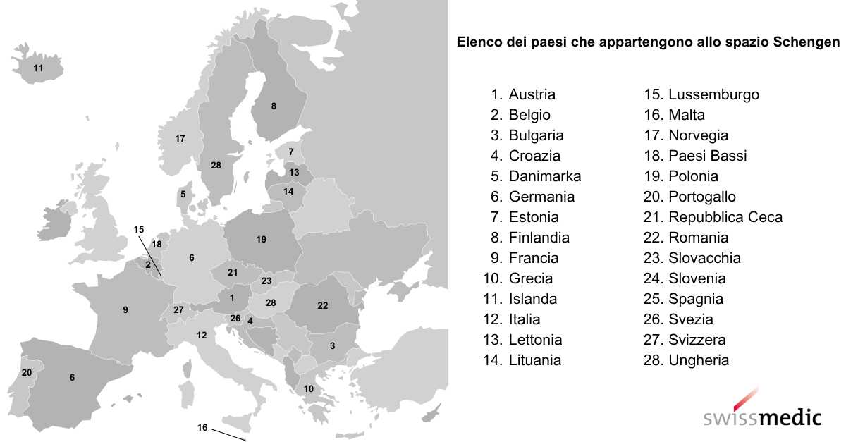 Elenco dei paesi che appartengono allo spazio Schengen